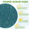 YELARXI Power Scrub Pads, Scrubbing Pads 1500 Grits Scouring Discs - Fitting for (Home Kitchen Cleaning - Drill Attachment - Scrubber Replacement) 8 Pcs & 4 Inch & Blue view 4