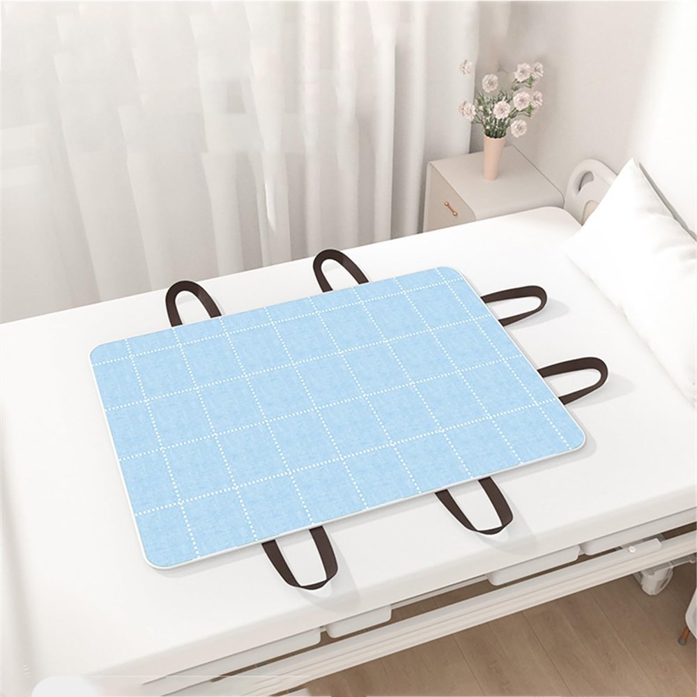 IVEIQI Bed Pads Washable Waterproof Incontinence Underpad Waterproof Pads for Bed Washable Protector for Unisex Nursing Water Proof Bed Pad(75 * 115cm,Light Blue-Checked)