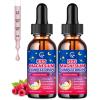 (2 Bottles) Magnesium Glycinate Liquid for Kids with L-Theanine, Omega-3, Vitamin D3, K2, Zinc, Kids Magnesium Liquid Drops for Sleep & Calm, Brain, Bone, Sugar Free, Raspberry Flavor view 1