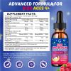 (2 Bottles) Magnesium Glycinate Liquid for Kids with L-Theanine, Omega-3, Vitamin D3, K2, Zinc, Kids Magnesium Liquid Drops for Sleep & Calm, Brain, Bone, Sugar Free, Raspberry Flavor view 2