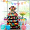 gisgfim 1Pcs Extra Large Birthday Plastic Gift Bags 37x56 Inch Oversized Party Gift Wrapping Bag Building Block Theme Party Decorations for Kids Boys Girls Happy Birthday Baby Shower Holiday Supplies view 4
