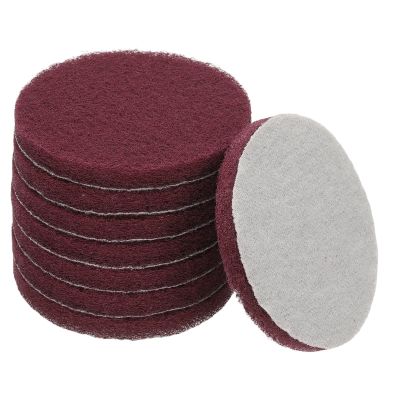 YELARXI Power Scrub Pads, Scrubbing Pads 800 Grits Scouring Discs - Fitting for (Home Kitchen Cleaning - Drill Attachment - Scrubber Replacement) 8 Pcs & 4 Inch & Dark Red