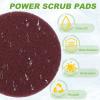YELARXI Power Scrub Pads, Scrubbing Pads 800 Grits Scouring Discs - Fitting for (Home Kitchen Cleaning - Drill Attachment - Scrubber Replacement) 8 Pcs & 4 Inch & Dark Red view 4