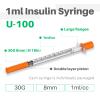 Insulin Syringe, 1ML 30G 5/16 Inch (8mm) 1cc Insulin Syringes with Needle, Pack of 25 view 2