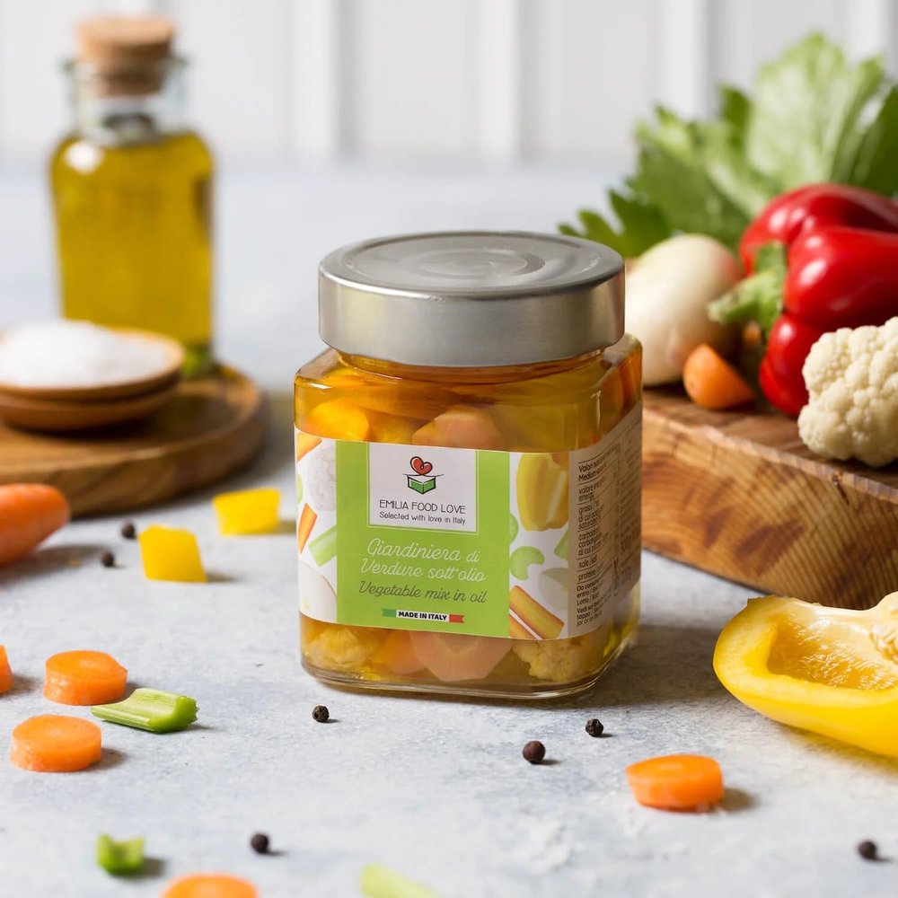EMILIA FOOD LOVE | Vegetable Mix in oil (Giardiniera) - 10.6 oz (300g)