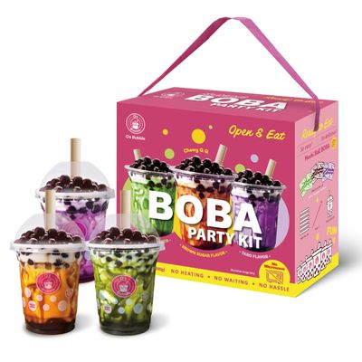 O's Bubble Boba Tea Kit - Bubble Tea Kit - All in One Boba Kit - Boba Kit for Kids - 6 Servings Includes Cups, Straws, Stirrer (Party Kit Variety Pack Upgrade) (No Microwave Version 3.0)