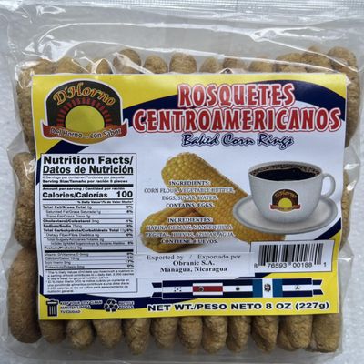 Hojaldras Jumbo, Rosquillas Olanchanas, Rosquetes Centroamericanos, Empanadas D'Horno (Corn Products - Cookies, Rings (Honduran-Style), Rings (Nicaraguan-Style), Patties Products of Nicaragua (Rosquetes Centroamericano, 1 pkg)