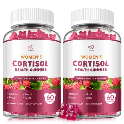 (2 Pack) Cortisol Gummies,Cortisol Reducer for Women,with rhodiola rosea,l-theanine,Phosphatidylserine,magnesium ashwagandha - Emotional support, adrenal balance, sleep, raspberry flavor, 120 Count