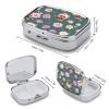 Yorkie Floral Pattern Pill Box - 2 Compartment Travel Pill Organizer with Small Mirror, Portable Pillcase for Pocket & Purse, Cute Square Medicine Case, Weekly Medicine Container view 2