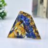 1.969in Orgone Crystal Pyramid with Lapis Lazuli, Gold Lotus & Clear Sphere - Energy Healing Spiritual Decor view 2