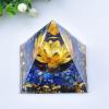1.969in Orgone Crystal Pyramid with Lapis Lazuli, Gold Lotus & Clear Sphere - Energy Healing Spiritual Decor view 3