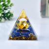 1.969in Orgone Crystal Pyramid with Lapis Lazuli, Gold Lotus & Clear Sphere - Energy Healing Spiritual Decor view 4