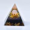 1.969in Orgone Crystal Pyramid with Rose Quartz, Gold Lotus, Purple Sparkle - Energy Healing Spiritual Decor view 1