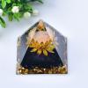 1.969in Orgone Crystal Pyramid with Rose Quartz, Gold Lotus, Purple Sparkle - Energy Healing Spiritual Decor view 3