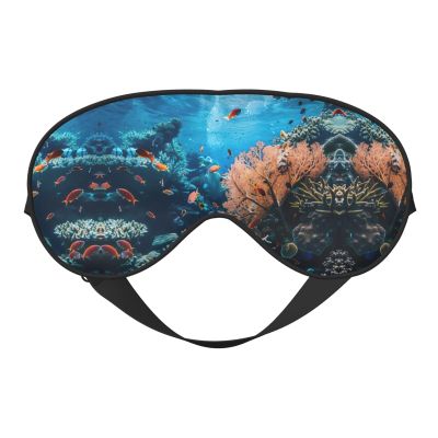 Coral Reef Print Soft Eye Mask Comfortable Sleep with Adjustable, Elastic Nighttime Shade for Travel, Meditation