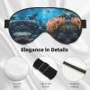 Coral Reef Print Soft Eye Mask Comfortable Sleep with Adjustable, Elastic Nighttime Shade for Travel, Meditation view 4
