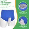 Urine Collection Bag,Wearable Urine Bag for Man,Portable Silicone Urine Drainage Device,with 500ml*2 Collection Device,Reusable,Non-Detachable Triangle Style,Blue XXL view 4