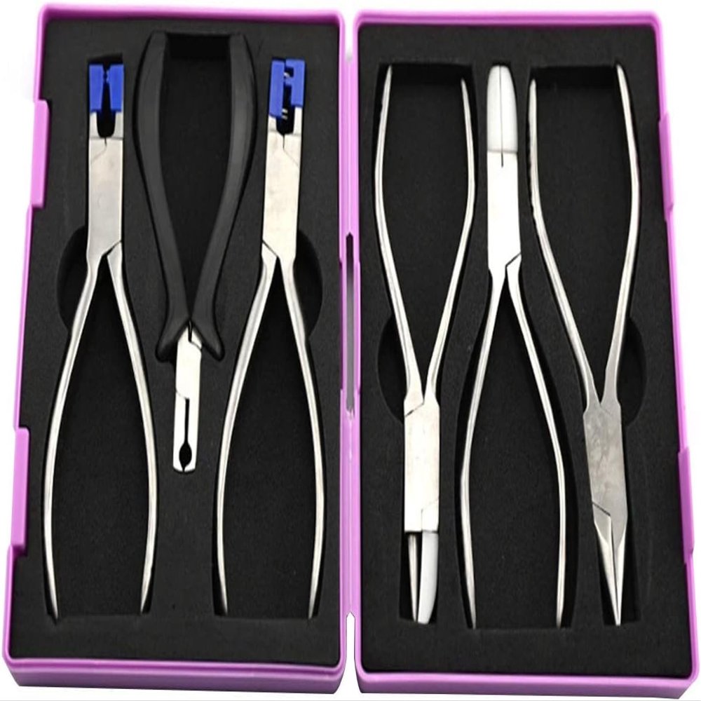 UDXHIRBKE Glasses Tool Pliers Repair Set, Portable Optical Eyeglass Tool Kit, Glasses Pliers Repair Tool Multi-Function Set 6 Pliers Set Repair Watches, Glasses, Computers.
