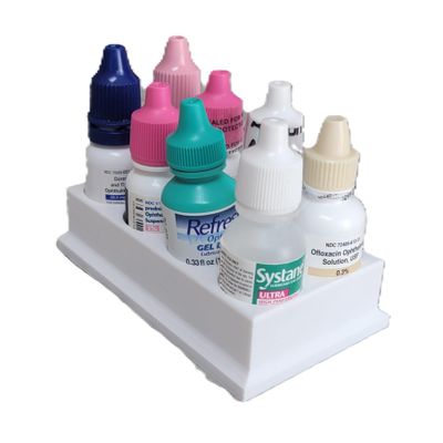 Znet3D Eye Drop Bottles Organizer & Storage 8-Slot Holder (White)