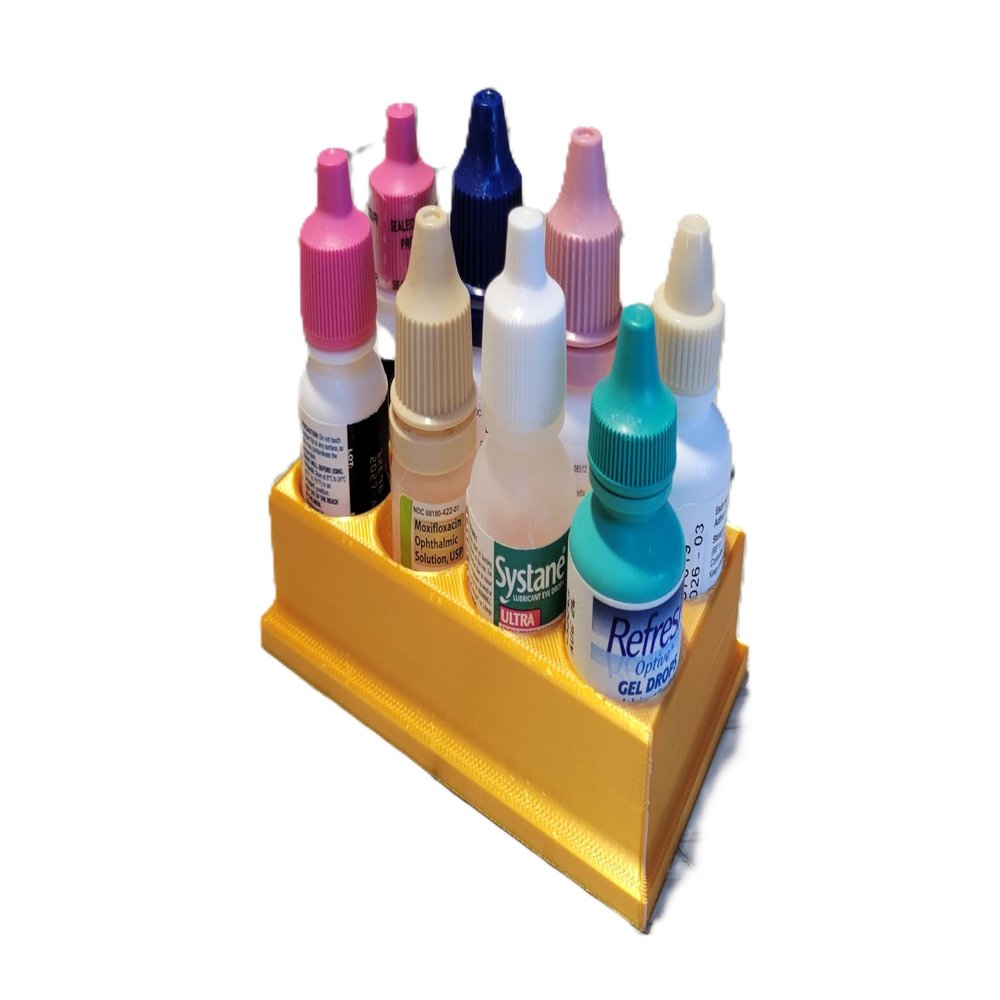 Znet3D Eye Drop Bottles Organizer & Storage 8-Slot Holder (Gold)