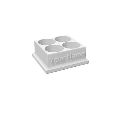 Znet3D Eye Drop Bottles Organizer & Storage 4-Slot Holder - Customize with Your own Business Name - Many Color Options