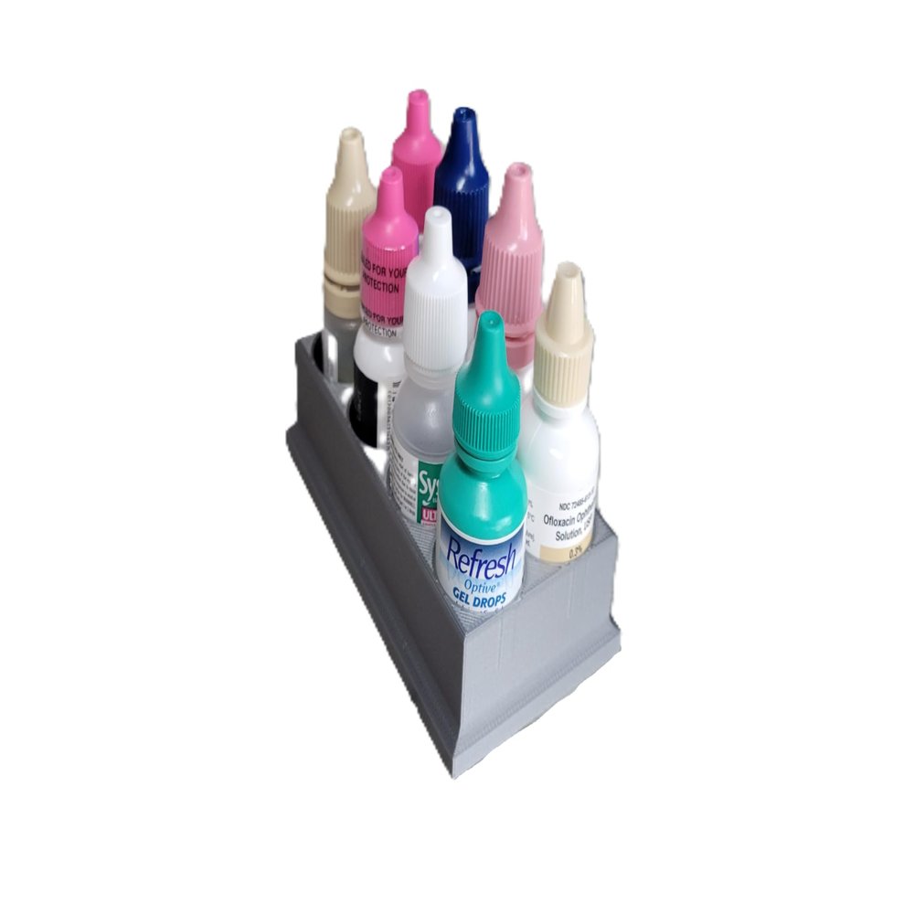 Znet3D Eye Drop Bottles Organizer & Storage 8-Slot Holder (Silver)