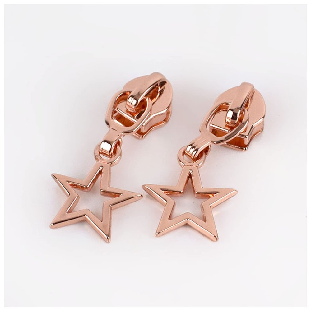 10/20Pcs Zipper Heads for Nylon Zippers Bag Pocket Zip Sliders Repair Kits Replacement DIY Sewing Accessories(Rosegold,10Pcs)