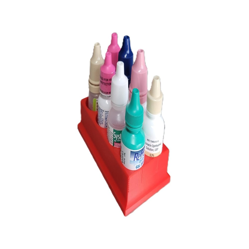 Znet3D Eye Drop Bottles Organizer & Storage 8-Slot Holder (Red)