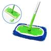Elastic Band Flat Mop Cloth Washable Reusable Microfiber Mop Pads Dry And Wet Refill For For Sweeper Rotary Mop Cleaning(4 PCS BLUE) view 3