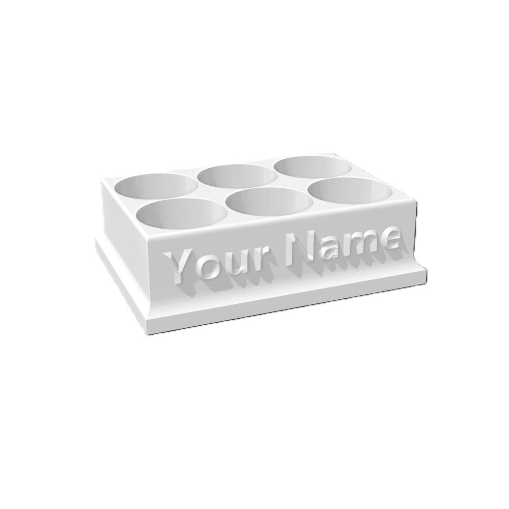 Znet3D Eye Drop Bottles Organizer & Storage 6-Slot Holder - Customize Your own Business Name - Lots of Color Options