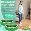 12-Pack Reusable Coral Fleece Mop Pads Washable Wet Mopping Cloths and Dry Sweeping Cloths for Swiffer Sweeper Washable Wet & Dry Microfiber Pads for Surface/Hardwood Floor Cleaning, Tile & More. view 4