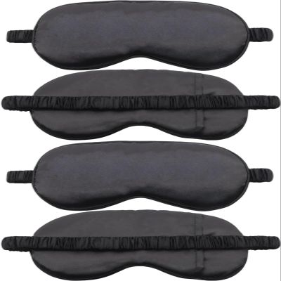 4 Pack Sleep Mask for Women & Men, 100% Blackout Silky Eye Cover, Zero Eye Pressure Soft Satin Blindfold with Elastic Adjustable Strap, Lightweight Night Eyes Shade for Travel Nap Side & Back Sleepers