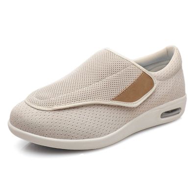 Women's Diabetic Shoes with Men's Sizing Option, Wide Fit Orthopedic Sneakers, Arch Support Edema Relief, Breathable(Beige,13.5)