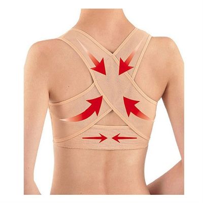 Adjustable Upper Back Shoulder Support Posture Corrector Men Women Adult Corset Spine Brace Back Belt(Flesh Medium)
