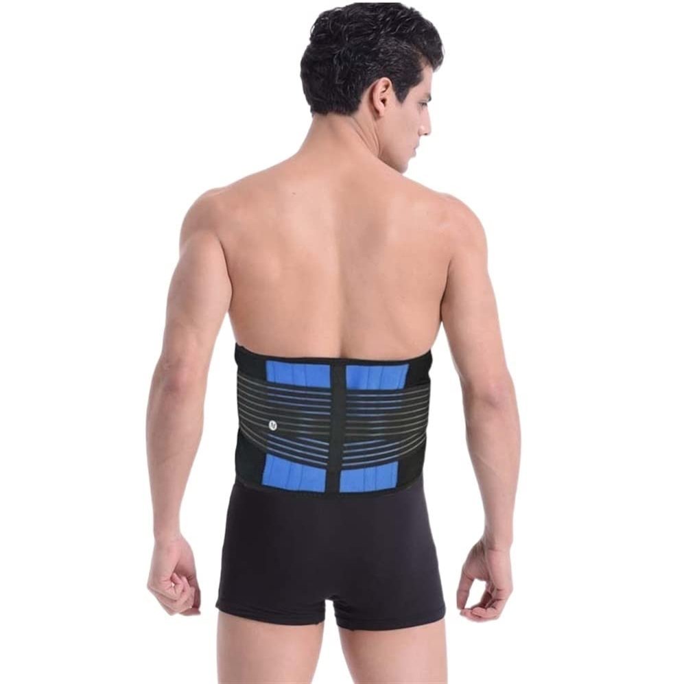 S-6XL Comfort Lower Back Brace Belt Lumbar Decompression Belt Waist Support Women Men Posture Corrector(Blue Small)