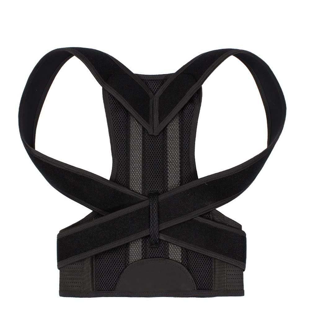 Fully Adjustable Back Brace Posture Corrector Back Straightener Hunchback Correction Lumbar Support Shoul(Black Large)