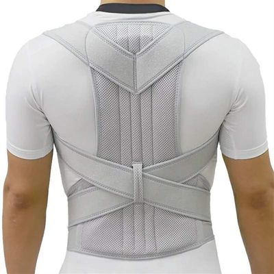 Back Support Posture Corrector for Men & Women Full Back Support Belt Brace Trainer Providing Pain Relie(Gray XX)