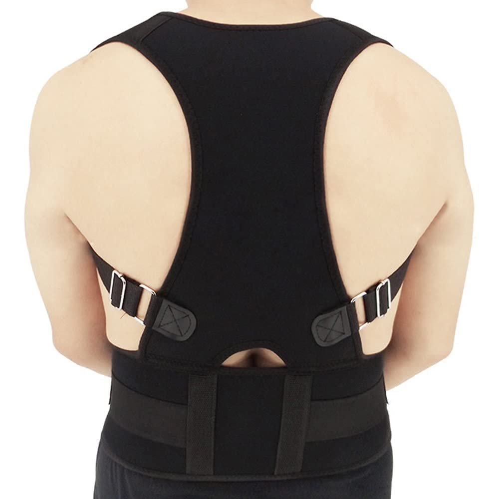 Adjustable Posture Corrector Full Back Brace Lumbar Spine Support Belt for Men Women Lower Back Pain Reli(D Medium)