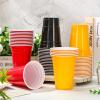 Whaline 60 Pcs Colored Plastic Cups 16 Oz Black Red Yellow Plastic Cups Cartoon Monster Disposable Cup for Birthday Baby Shower Party Supplies view 3