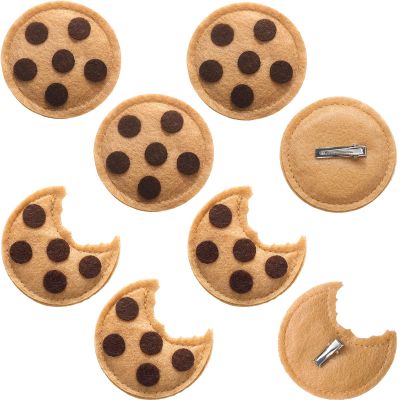 Suncalla 8 Pcs Chocolate Chip Felt Cookies Decor 2.5 Inch Chest Clip Cookies Costume Accessories for Halloween Events Party Supplies Decorations Holiday Gifts