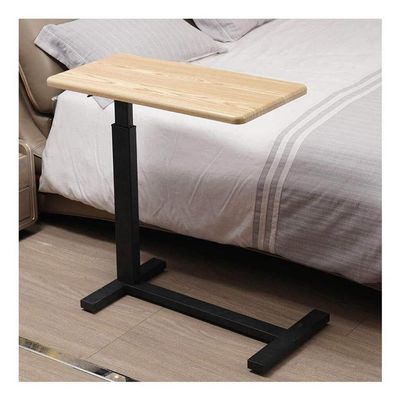 PPXCZZ Adjustable Mobile Overbed Table with Wheels, Portable Laptop & Side Desk for Bed, Office, Nursing Care (Pure White)(Beige,Type B)