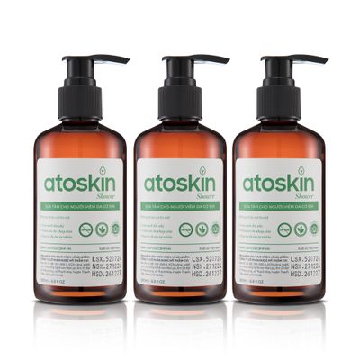Atoskin Shower Gel (3 Pack) - for Eczema, Psoriasis, Dermatitis, and Anti-Itch Relief - Maximum Strength for Both Kids and Adults (20.4 oz)
