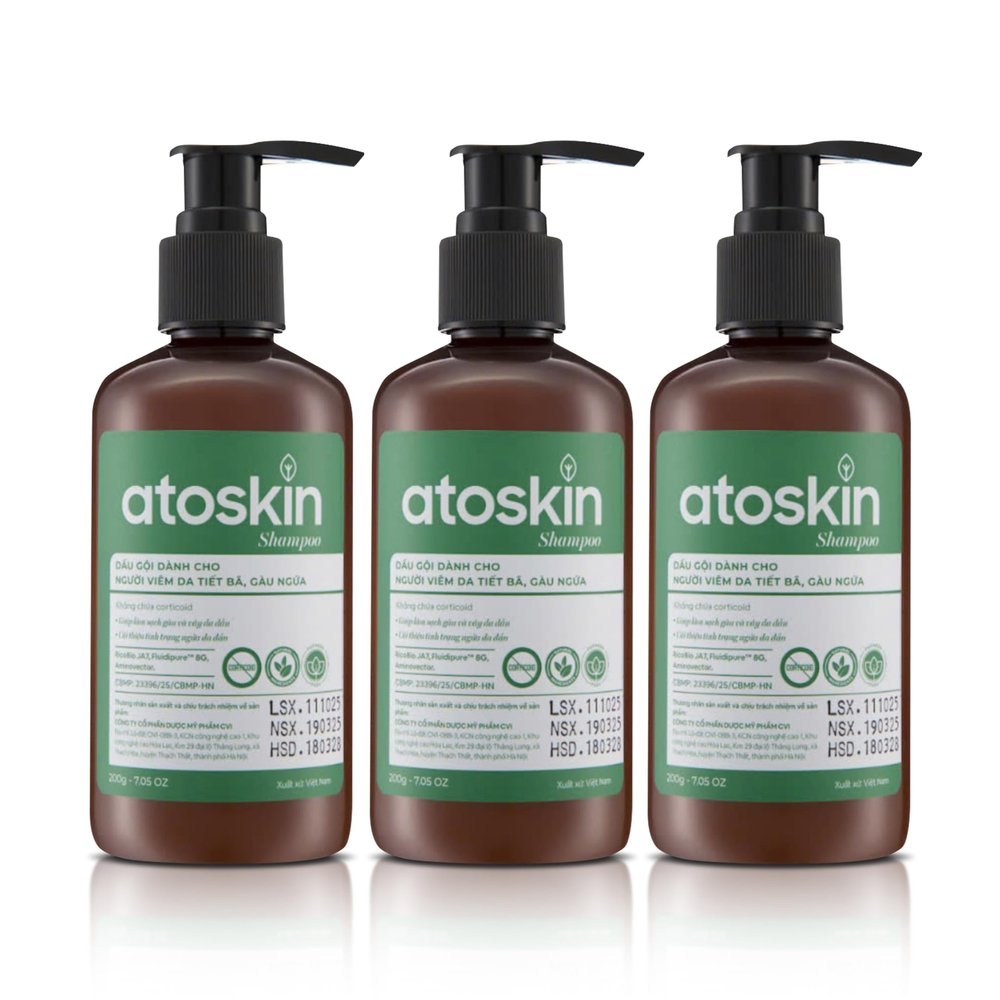 Atoskin Shampoo (3 Pack) for Seborrheic Dermatitis - Helps Reduce Oil & Improve Scalp Comfort (20.4 oz)