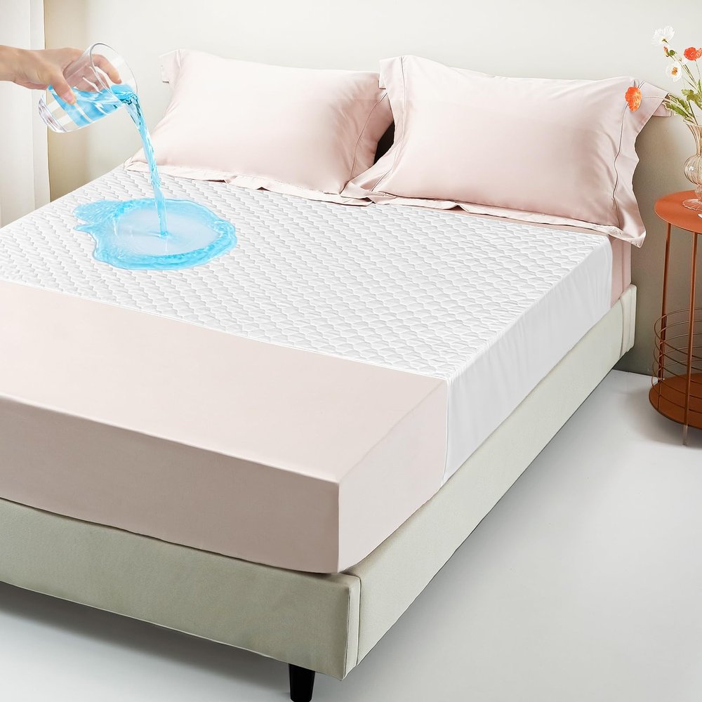 Tohetsuzp Twin Size Bed Pads - 34"X36" Washable Waterproof Mattress Protector Underpads, Reusable Tuckable Incontinence Bed Pads for Adults Kids with 21" Wings