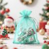 joycraft 50Pcs Aqua Blue Organza Bags - 4x6 In Jewelry Drawstring Mesh Pouch, Sheer Holiday Gift Bags for DIY Craft, Christmas Gift, Jewelry Packaging, Wedding Favor view 4