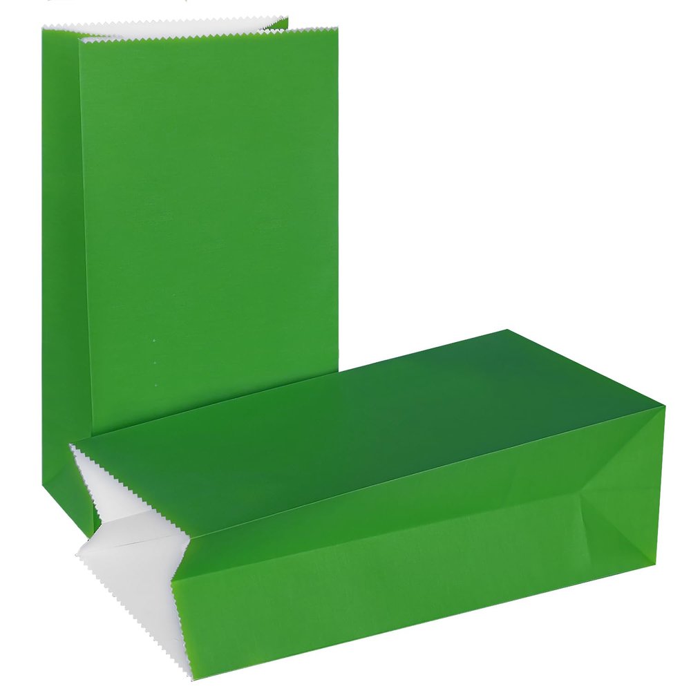 KEYYOOMY Small Dark Green Paper Bags Dark Green Party Favor Bags Party Goodie Bag Paper Lunch Bag (24 CT, 4.7 x 2.4 x 8.7 In)