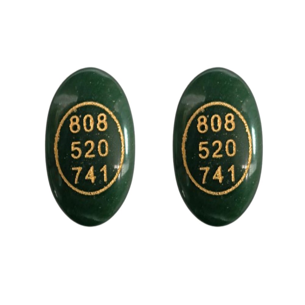 Green Jade Zibu Coin Attract Money Luck Cash Flow Wealth Catcher Crystal Oval Protective Feng Shui Stone Money Magnet Good Willpower Grounding (Set of 2 Green Zibu Coin)
