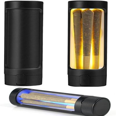 2 in1 Roller Grinder, Portable Swift Roll Cylinder Grinder Machine, Pro Roller Electric Grinder and Cone Filler, Say Goodbye to Hassle of Rolling by Hand. Cone Grinders (1 LED Storage Tank)