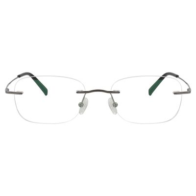 Eyekepper Titanium Rimless Reading Glasses Frameless Rectangle Oval Readers Women Men Gunmetal +3.00