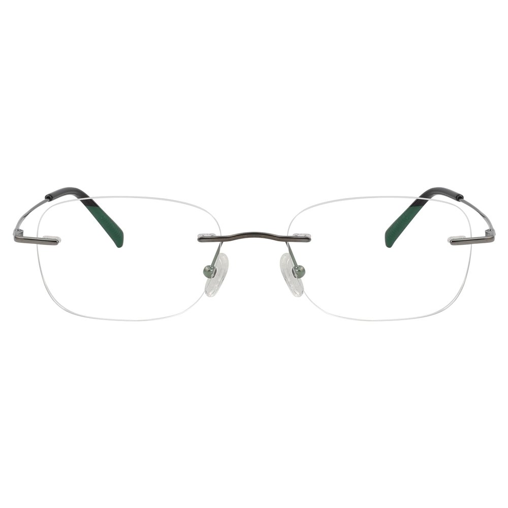 Eyekepper Titanium Rimless Reading Glasses Frameless Rectangle Oval Readers Women Men Gunmetal +3.00